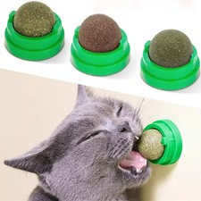 Natural Catnip Cat Wall Stick-on Ball Toy Scratchers Treats Healthy Remove Balls