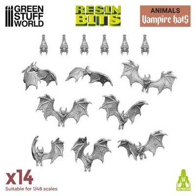 Green Stuff World Vampir Fledermäuse Set (14) 3D printed set Bats