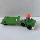 Vintage Fisher Price Little People Hauler Truck with trailer and worker/driver