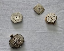 Vintage Bulova Watch Parts Lot 2 Movements (6BC, 5AT) & 2 Dials For Parts/Repair