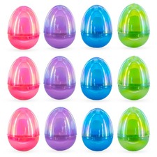 Set of 12 Iridescent Multicolored Plastic Easter Eggs