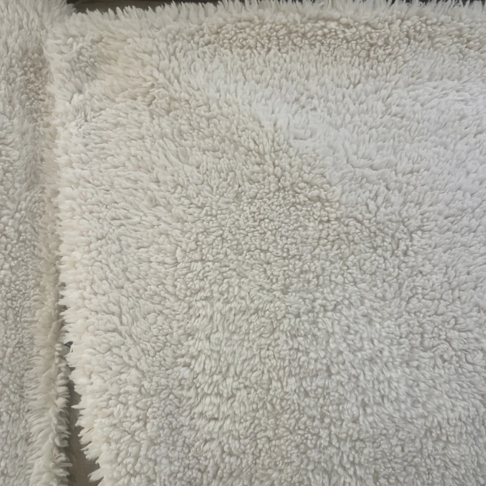 Pottery Barn Ivory White Faux Fur 26x26 Decorative Pillow Covers Set Of 2 - Image 4 of 4