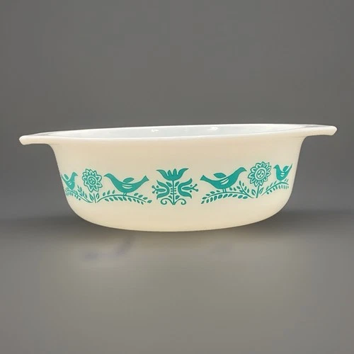 Vintage Pyrex Blue Birds Amish Promo 043 1.5 Qt Replacement Dish No Lid
