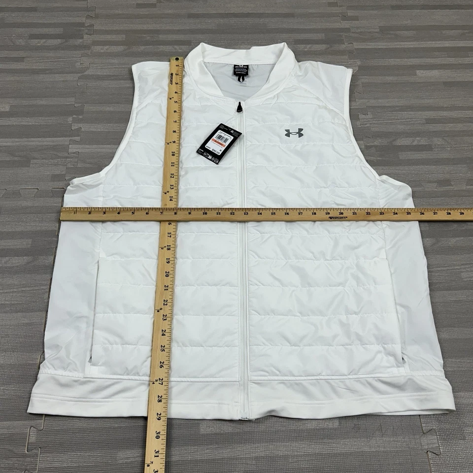 Under Armour UA Launch Insulated Vest Mens Size 3XL 1380870 White Full-Zip $90 - Image 4 of 4