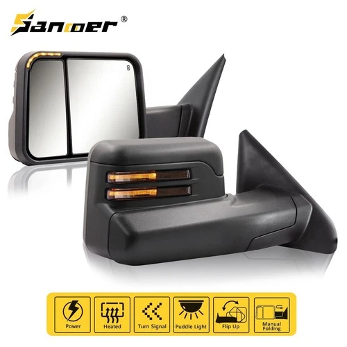 Pair Power Heated Towing Mirrors LED Amber Signals for 2002-2008 Dodge Ram 1500