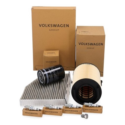 ORIGINAL VW Filterset 3-tlg + 4x Zündkerze GOLF 5 6 PASSAT B6 TOURAN A3 8P 1.6