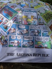 The Arizona Republic Funnies Comic Strip Section Print Pop Up Umbrella 1990's VG