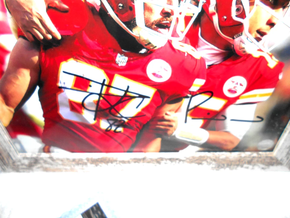 sprts Патрик Махомс Трэвис Келс двойной автограф 8 x 10 фото/COA красивый - Изображение 3 из 4