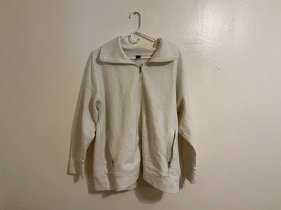 Women s Gap  Get After It  Zipper Ribbed Jacket  Ivory XL