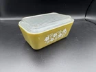 VTG Pyrex 502 CRAZY DAISY SPRING BLOSSOM Casserole Refrigerator Dish 1.5pt Green