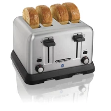 4 Slot Toaster - Extra-Wide 1 3/8-in Slots Will Easily accommodate Bagels, Wa...