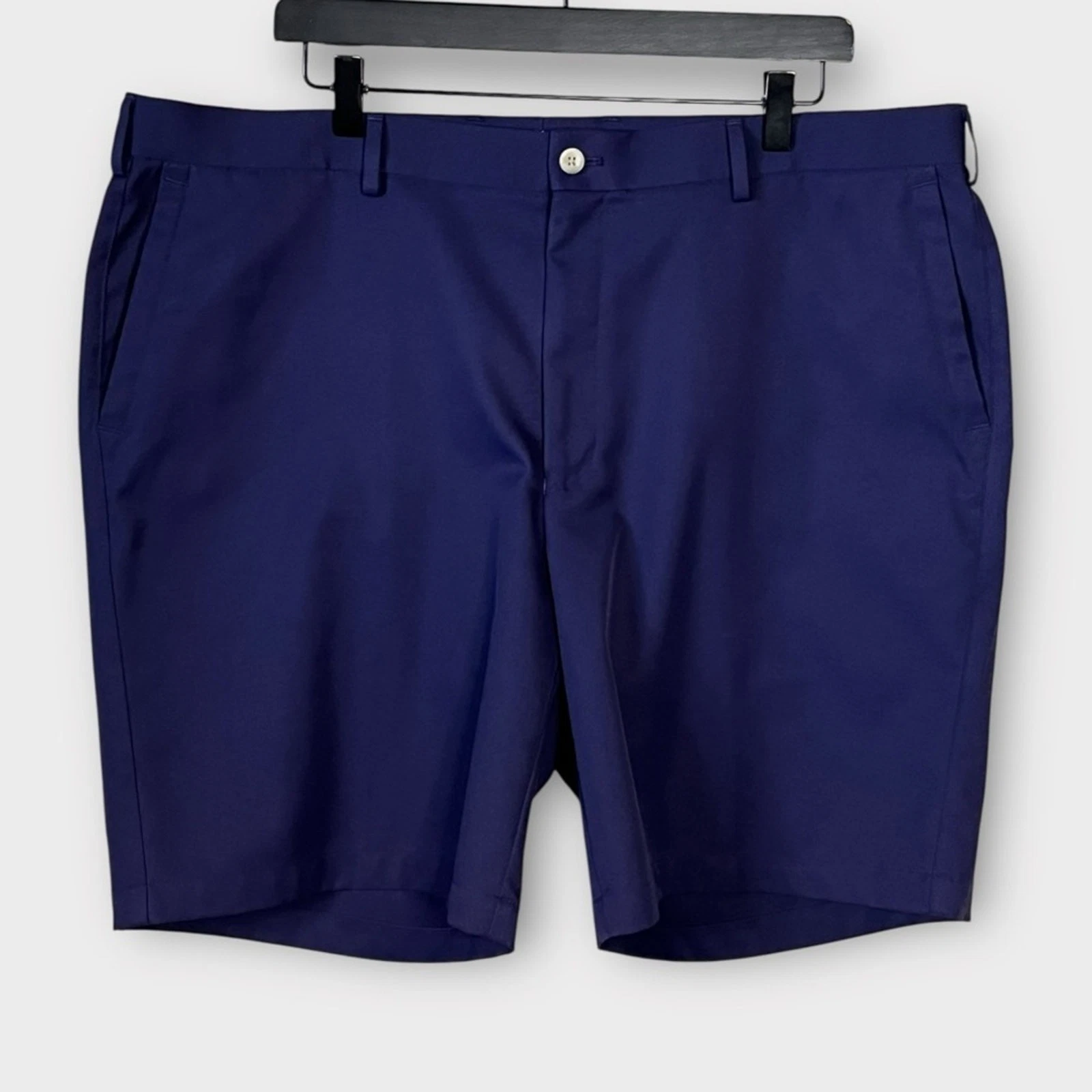 PETER MILLAR Sport Deep Blue Navy Flat Front Shorts Size 40 Golf Casual