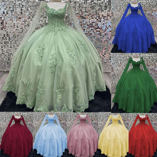 Princess Quinceanera Dresses Prom Ball Gowns Beaded Sweet 15 16 Paty Dresses