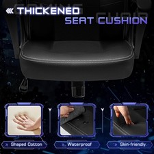 Office Gaming Chair High Back Leather Computer Chair Ergonomic Height Adjustable 3