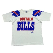 VTG 90s NFL BUFFALO BILLS APEX ONE SHOULDER LOGO T-SHIRT SIZE XL  MADE IN USA