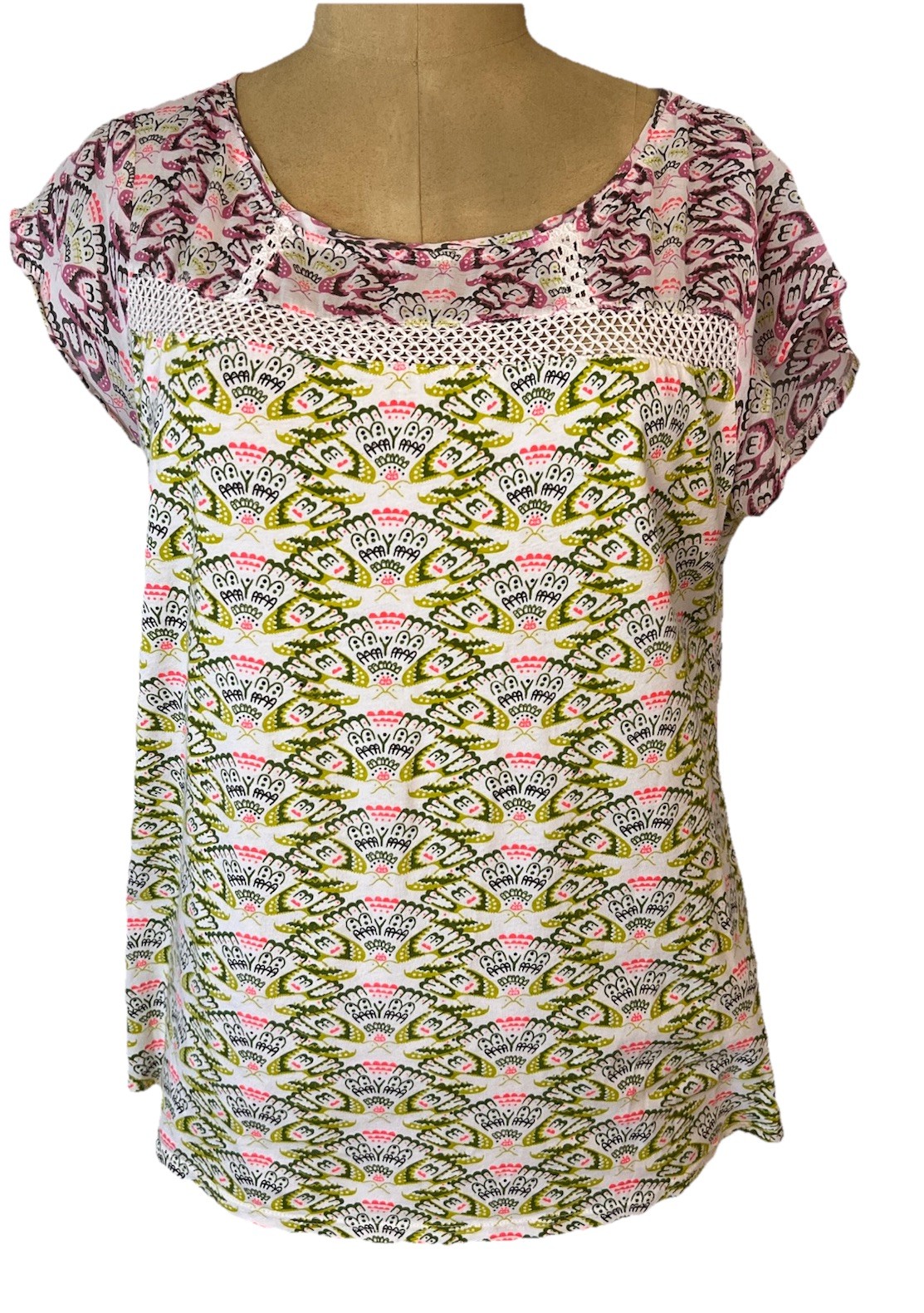 White Stuff S Sl Abstract Pattern Multicolor Cap … - image 1