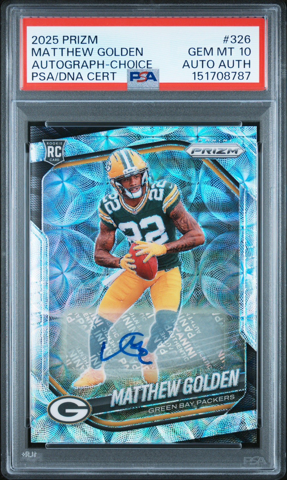 Matthew Golden Panini Prizm #326 Autograph Choice