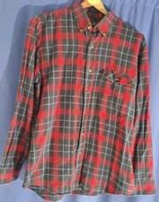 Vintage Sutter Creek Levi Flannel Shirt Mens Large Red Plaid Long Sleeve Cotton