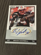 2010 SAGE Hit Silver Autographs #A56 BRUCE CAMPBELL Auto Signed Football Card RC
