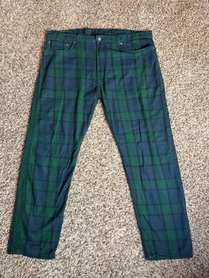 Levis 502 Regular Taper Men s Plaid 40x30 Stretch Jeans Pants