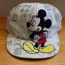 DISNEY WHITE MICKEY MOUSE EMBROIDERED BOYS ADJUSTABLE BASEBALL HAT