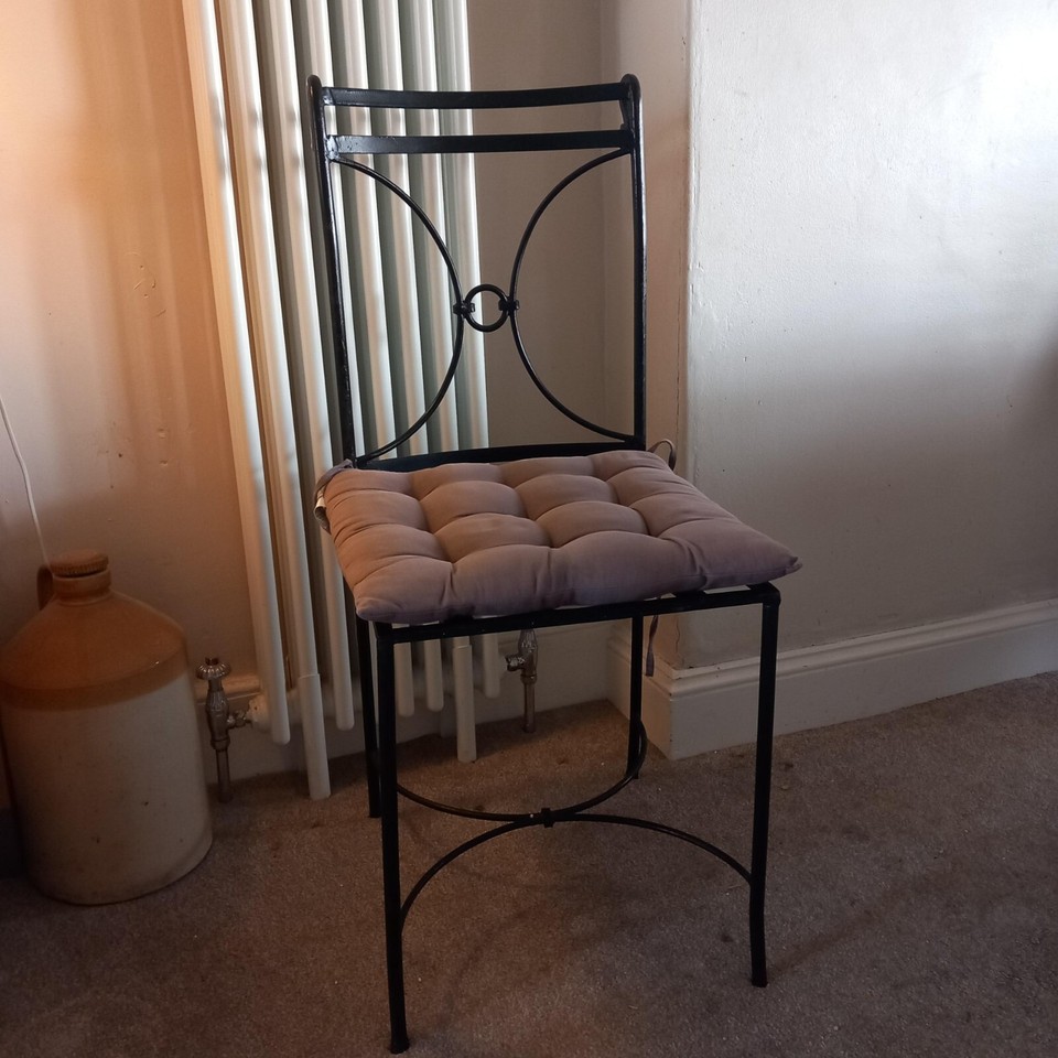 Large Glass Topped wrought iron Dining table and chairs set used eBay