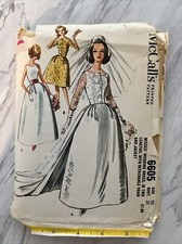 Vintage 1962 McCall's Bridal Dress w/Detach Train  Jacket Pattern 6605 Sz 10