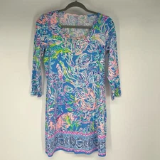 Lilly Pulitzer Beacon Dress Women's Sze S Multi All Together Now Engineered Knit