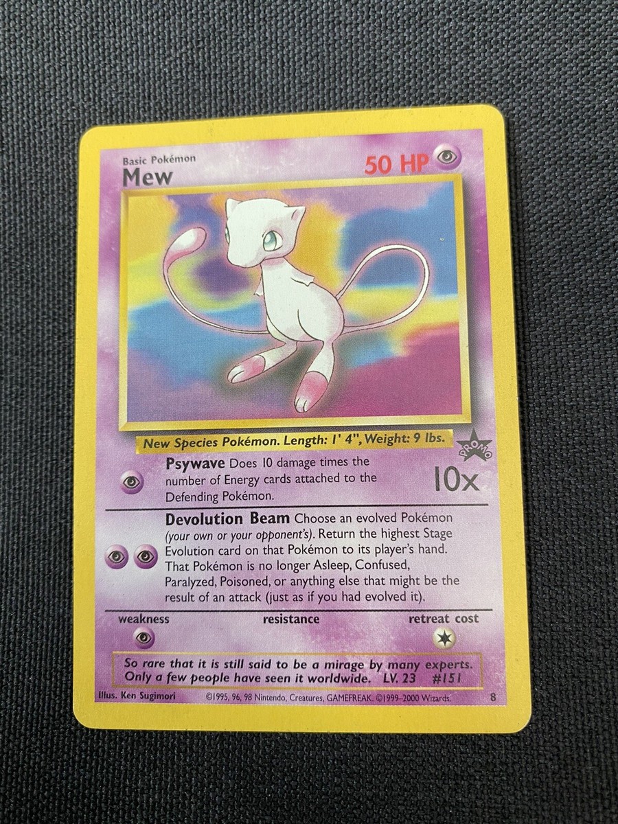 Mew 8 Non Holo Black Star Promo Pokemon Card Moderate Played | eBay
