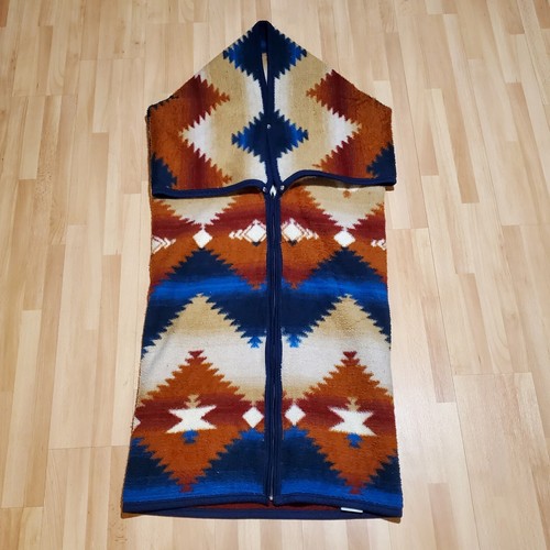 Vtg Biederlack Tribal Aztec Southwest Cuddle Wrap Wearable Stadium Lap Blanket. - Picture 2 of 11