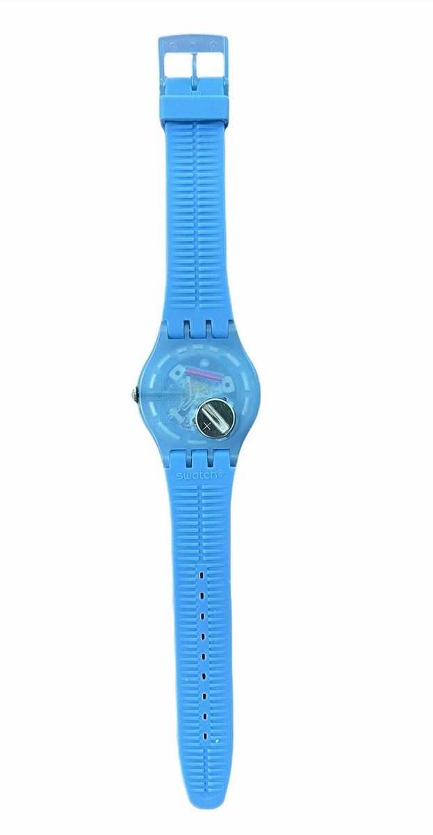 Swatch New Gent SUON102 Blue Grey Lacquered Silicone Shire Swatch New Gent SUON102 Blue Grey Lacquered Silicone Shire