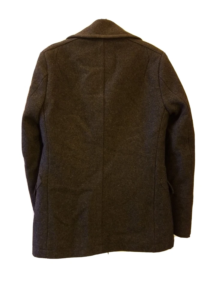 Chaqueta All Saints Lana Marinero Gris Oscuro Forrada Gruesa Talla Pequeña Doble Pecho Foto 2 de 4