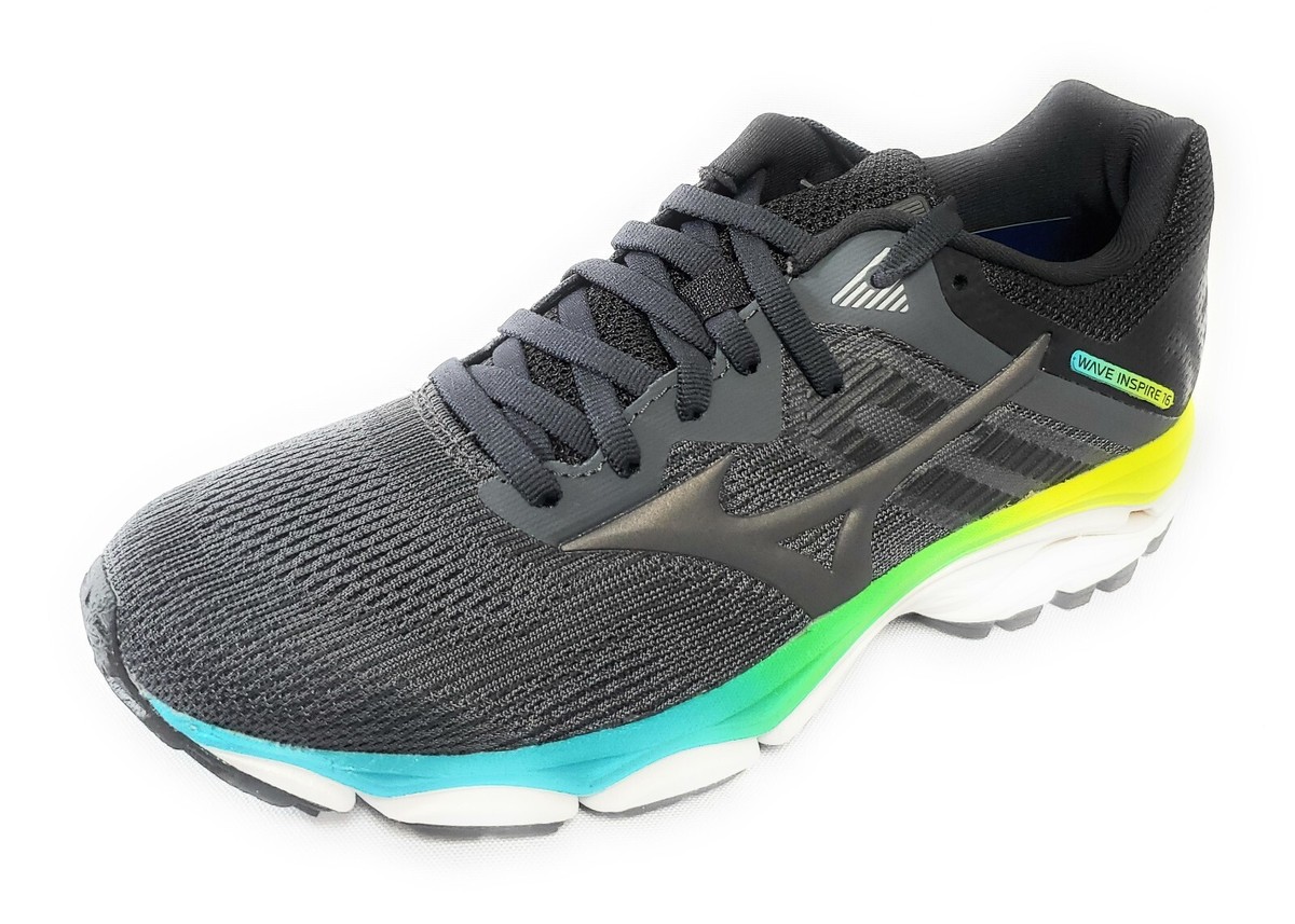 Womens Mizuno Wave Inspire 16 Dark Grey Black Athletic Running Sneakers  Shoes