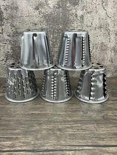 Set Of 5 Salad Master Food Processor Machine Slicer Shredder Cones 1-G To 5-G