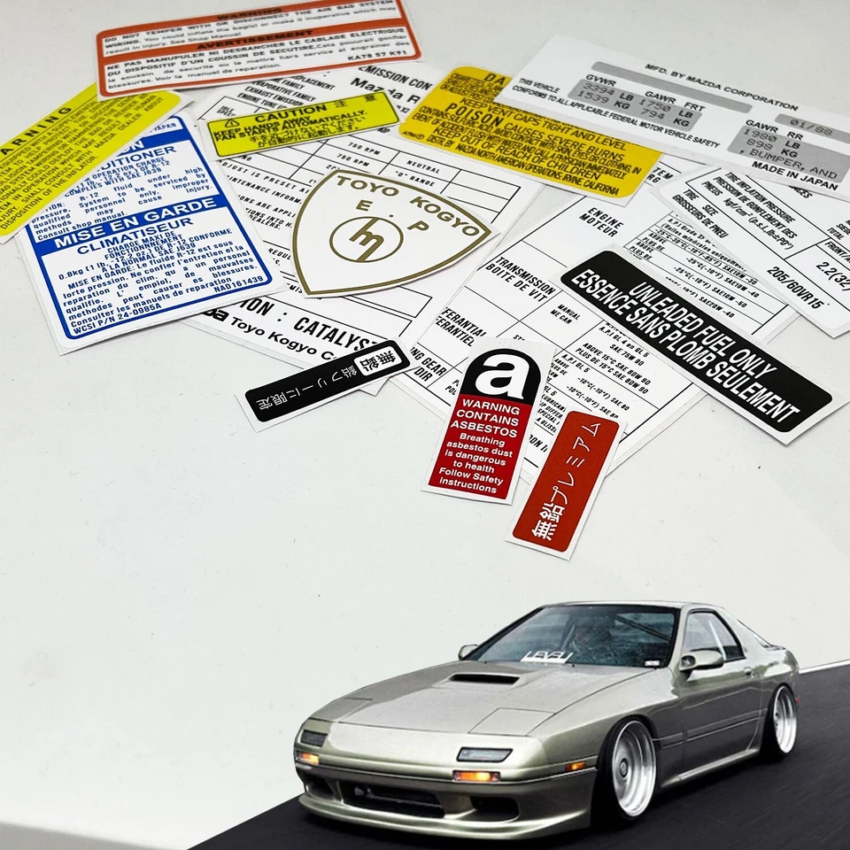 Mazda Rx7 Fc Restoration Warning Caution Underbonnet Engine Bay Stickers Label - Изображение 2 из 3