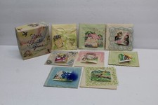 8 Vintage Little Plastic Gems All Ocasion Card Assortment w/org. Box & evelopes