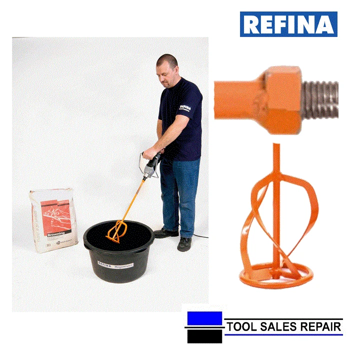 Refina Plaster Mixing Mixer Paddle Whisk M14 Thread EPI MR3 Left Handed Spiral