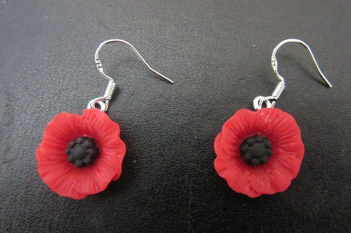 Silver poppy deals earrings