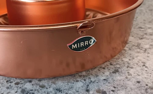 Vintage Mirro Copper Colored Jello Mold Braided Bundt Pan 11 Cups