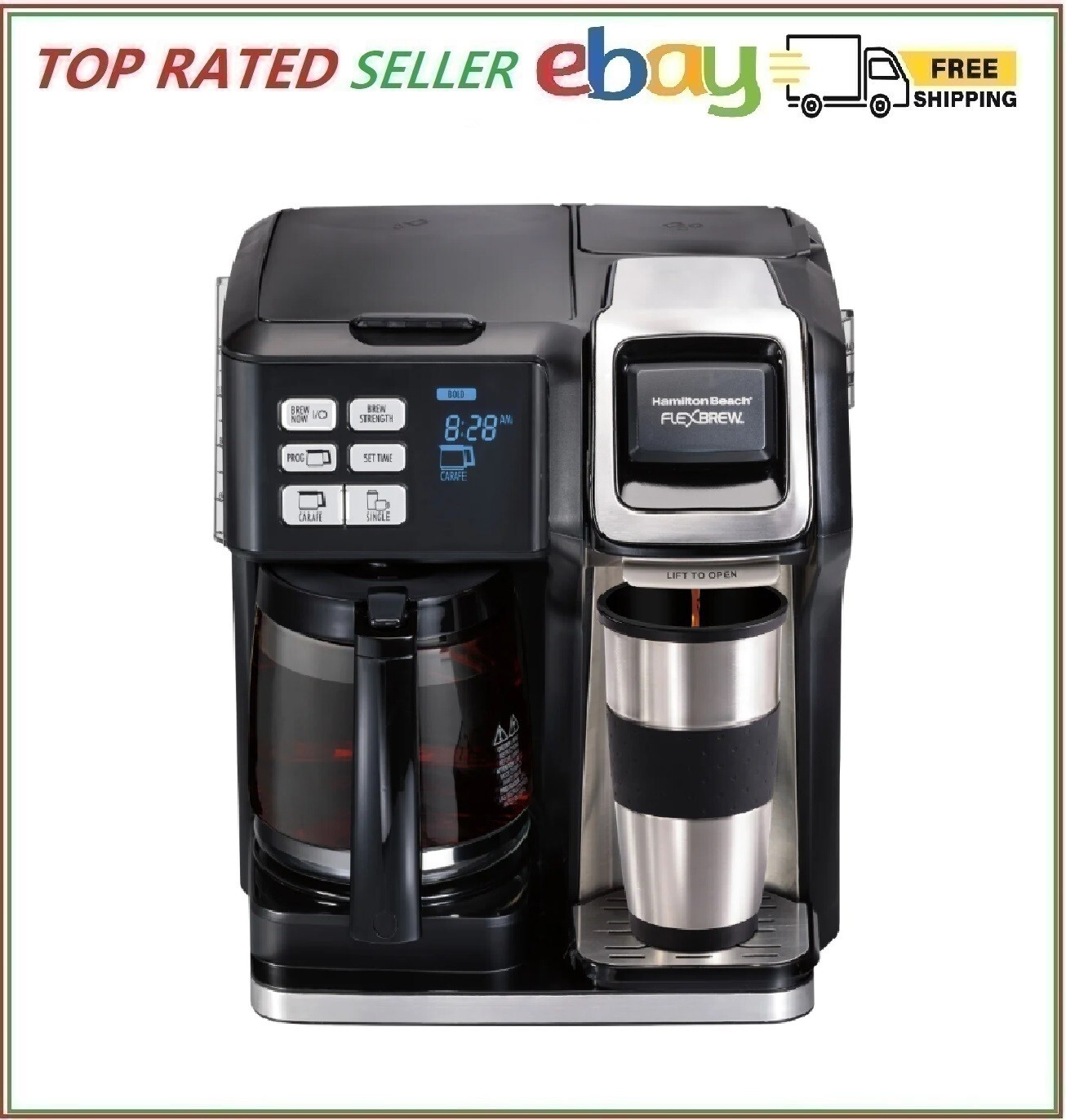 Hamilton Beach Flexbrew 2-Way Single Serve Coffee Maker, 12 Cup, K-cup, NEW
