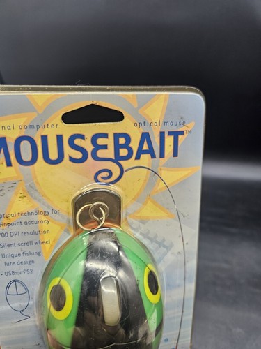 MOUSEBAIT Optical Wired Mouse MB-1 USB, Fishing Lure Design Green Black SEALED - Picture 2 of 4