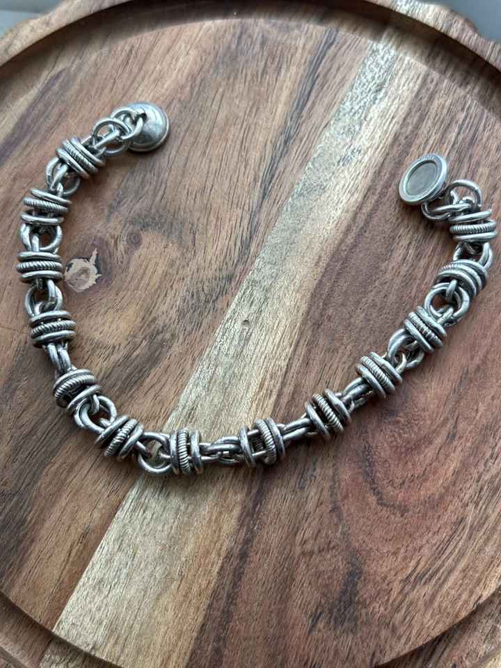 "Pulsera magnética con anillos de plata de ley 925 MILOR Italia 8"" 25,5 g" Foto 3 de 4