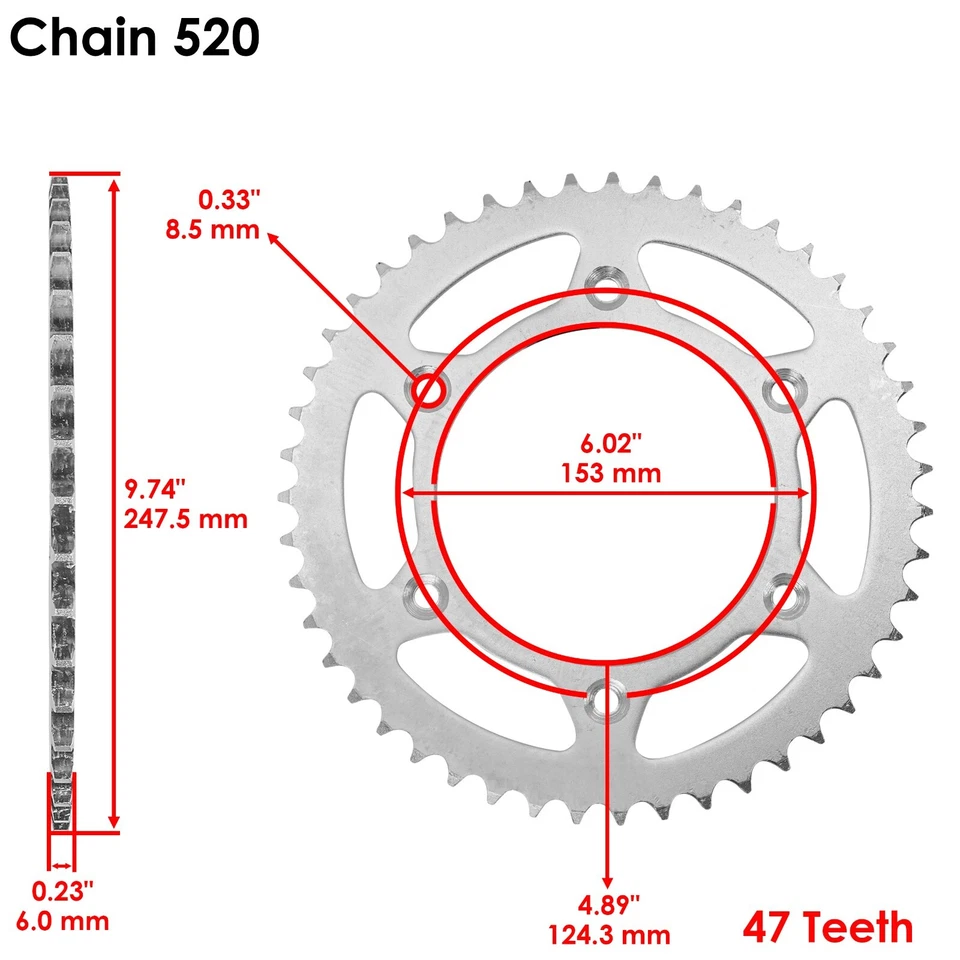 驱动链和链轮套件适用于本田 cRF150F 2006 - 2017 — 第 4/4 张图片