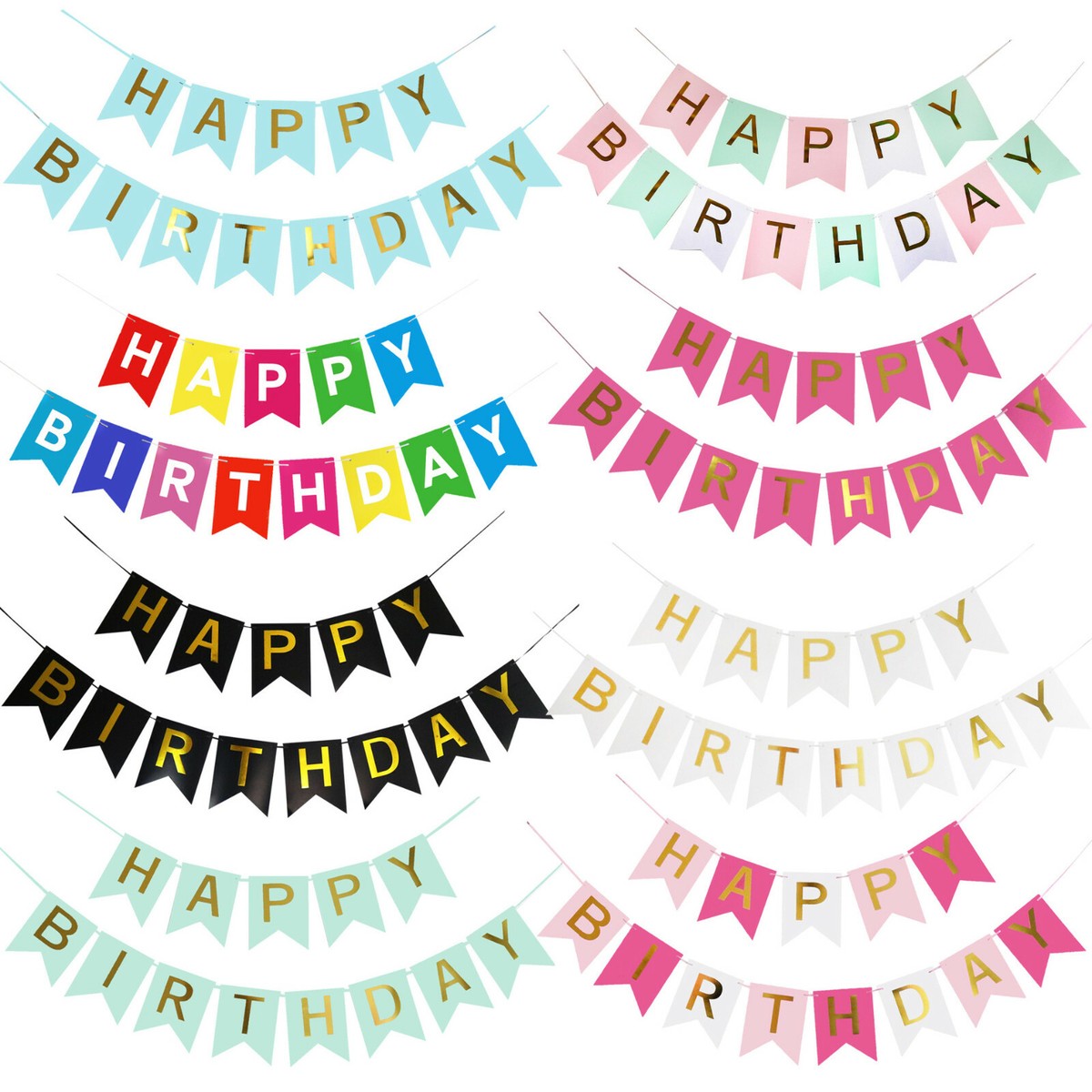 Striscione Festa Compleanno Snodato 'Happy Birthday' – Creative Converting On The Go – Lungo 2,67 Metri - 3