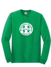 Vintage BNSF T-shirt RETRO Railroad TRAIN White Irish Green Long Sleeve Shirt