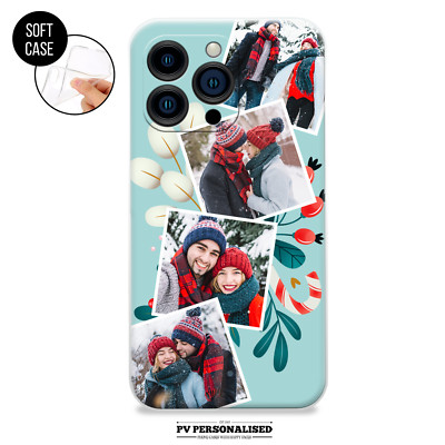 Personalisierte Handy Hülle Fotocollage Silikon Cover für iPhone 15 14 13 12 11 7