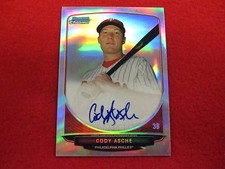 2013 Bowman Chrome Cody Asche rookie refractor   Phillies  signature