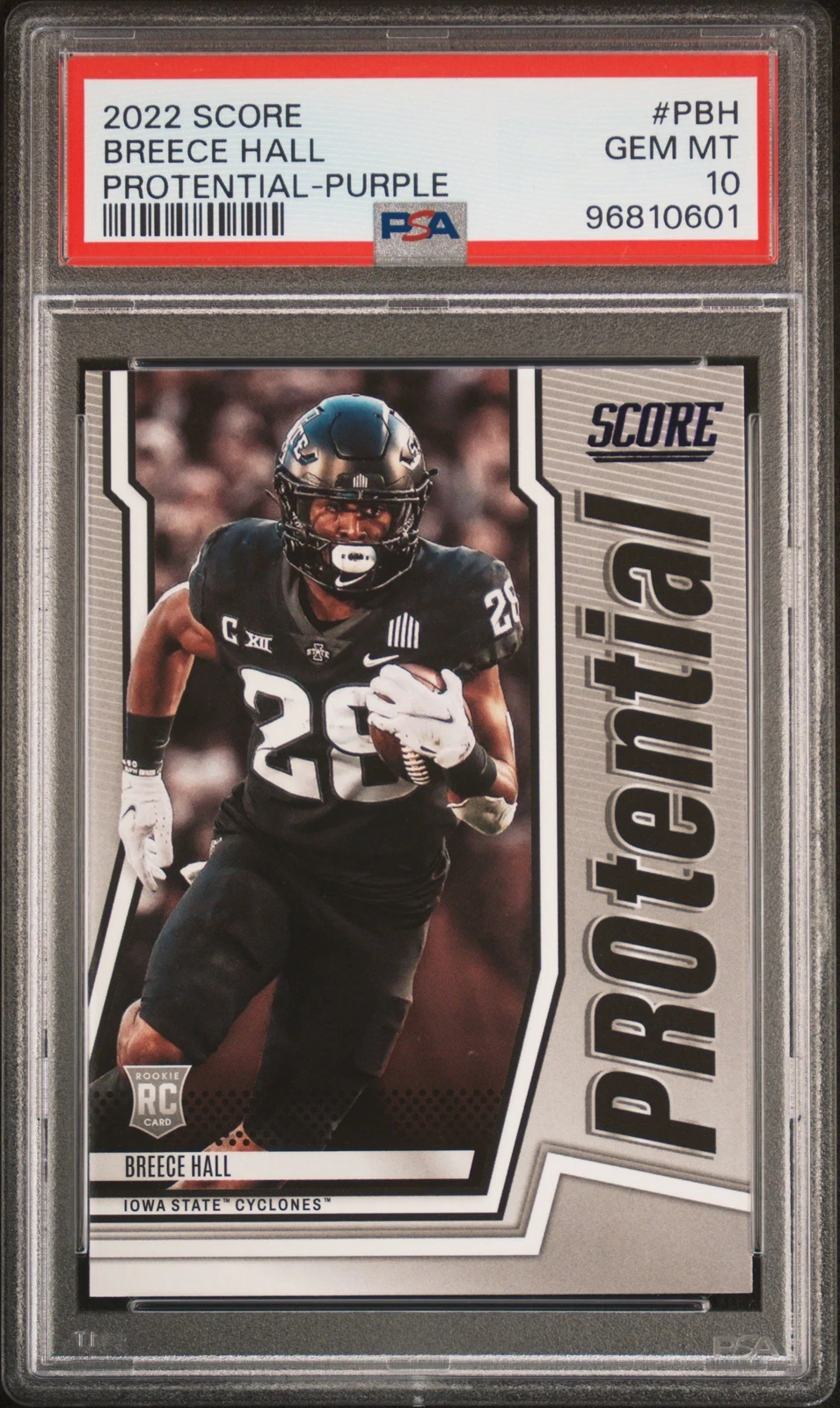 Breece Hall Panini Score Protential #PBH Purple