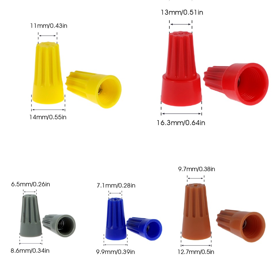 460Pcs Electrical Wire Connectors 5 Sizes Colorful Wire Screw Caps