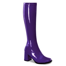 SALE Sexy 3" High Heel Gogo Dancer Purple Knee Boots Halloween Costume 7